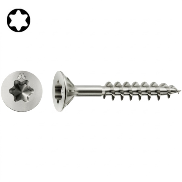 Mustad Vite Panelvit PF per Legno Testa Svasata Piana (TSP) TORX Chromiting